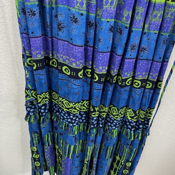 Carole Little Dress Women's Multicolor Sz 12 Short Sleeves Long Art Eclectic VTG - Picture 7 of 14